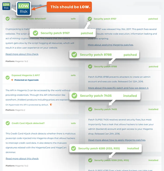 New Security Patch Updated Store Low Risk